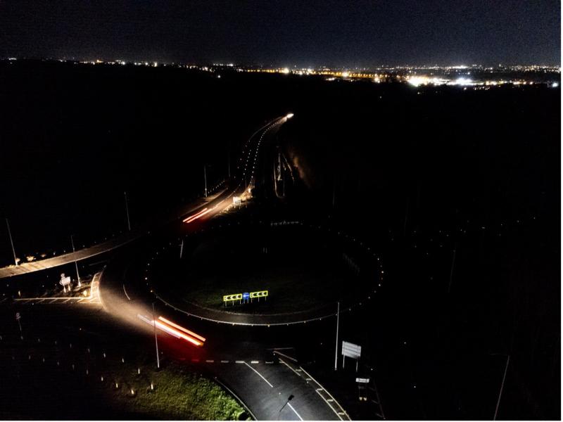 Riplingham Road Roundabout post street lighting switch off