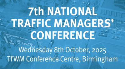 7th National Traffic Managers Conference in white writing on a blue background
