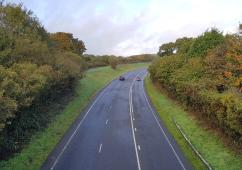 Aerial view of a road.