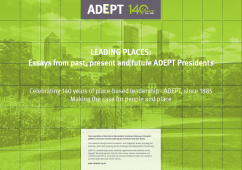Leading places - ADEPT essay collection front cover