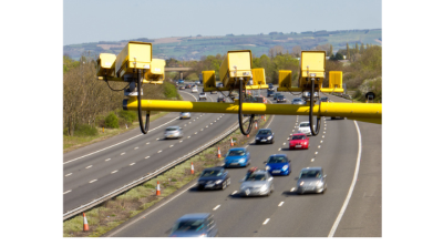 motorway with speed cameras