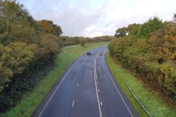 Aerial view of a road.